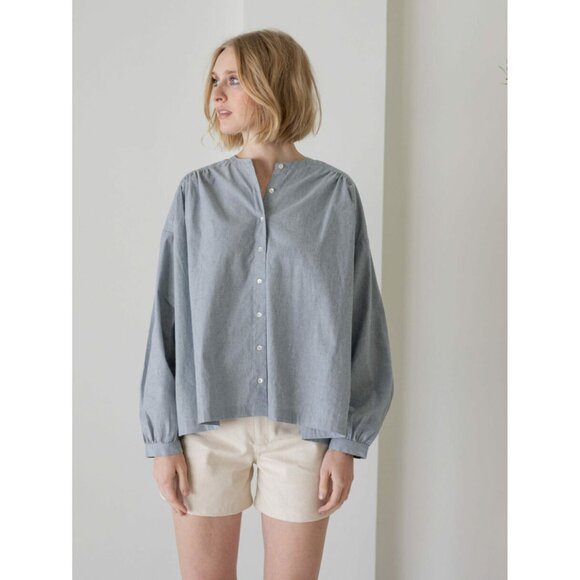 Laude the Label chambray blue oversized Francoise top M/L - Picture 2 of 8